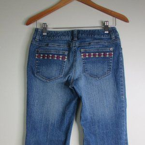 Ann Taylor Loft Jeans 2P Bootleg Embroidered